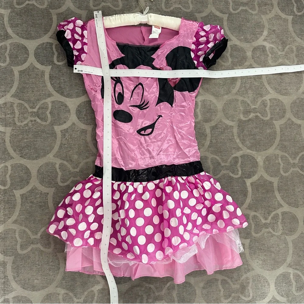 Minnie Mouse pink & white polka dot dress junior 7-9